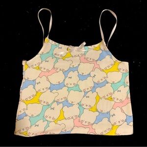 New handmade pastel y2k bunny bear and cat print tank. Made with vintage fabric